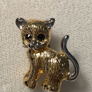 Gold and Silver Cat Figurine